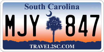 SC license plate MJY847