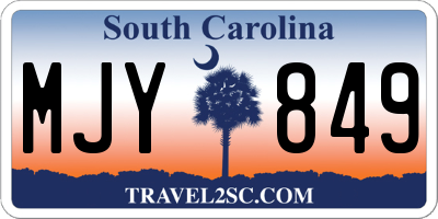 SC license plate MJY849