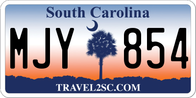 SC license plate MJY854