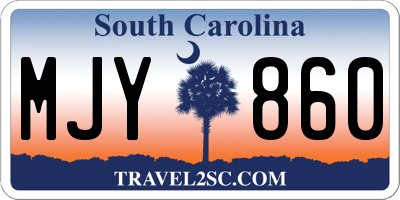 SC license plate MJY860