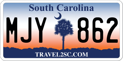 SC license plate MJY862