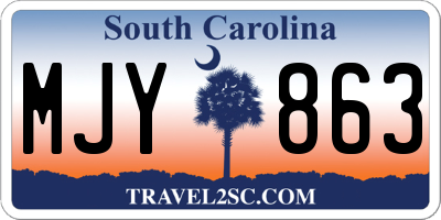 SC license plate MJY863