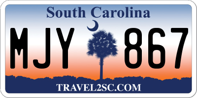 SC license plate MJY867