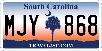 SC license plate MJY868