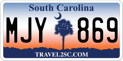 SC license plate MJY869