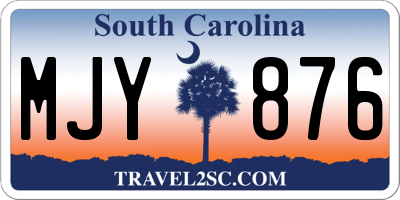 SC license plate MJY876
