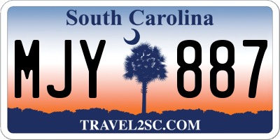 SC license plate MJY887