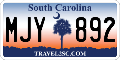 SC license plate MJY892
