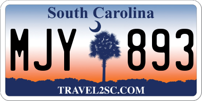 SC license plate MJY893