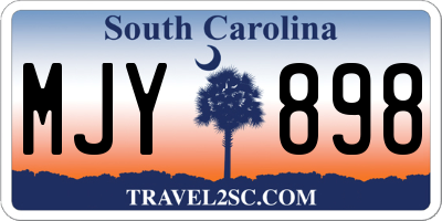 SC license plate MJY898