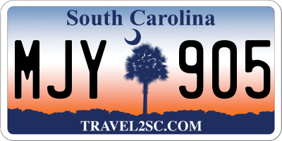 SC license plate MJY905