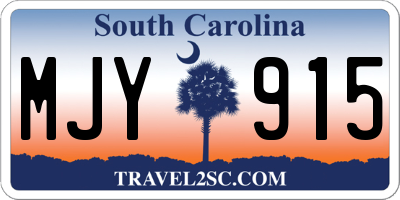 SC license plate MJY915
