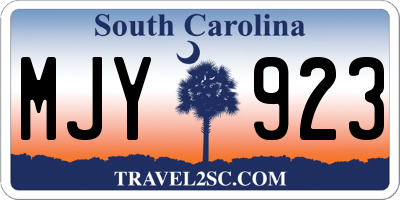 SC license plate MJY923