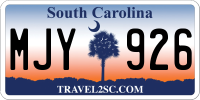 SC license plate MJY926