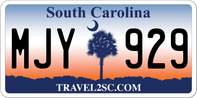 SC license plate MJY929
