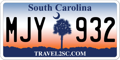 SC license plate MJY932