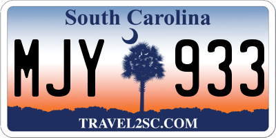 SC license plate MJY933