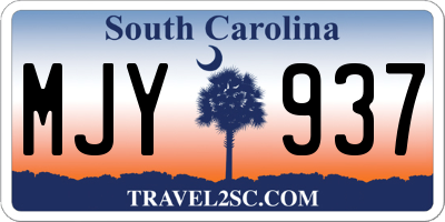 SC license plate MJY937