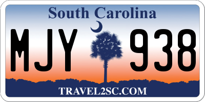 SC license plate MJY938