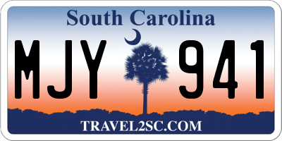 SC license plate MJY941