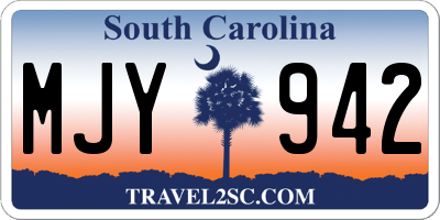 SC license plate MJY942