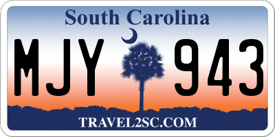 SC license plate MJY943