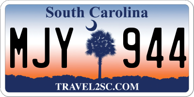 SC license plate MJY944