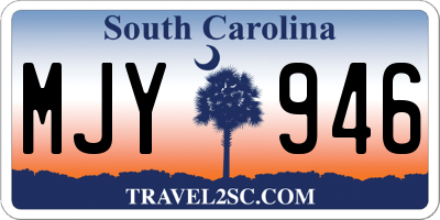 SC license plate MJY946