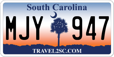 SC license plate MJY947