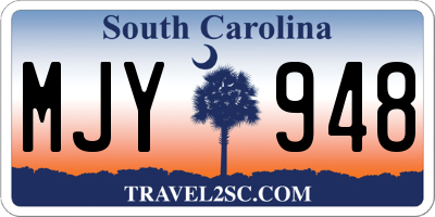 SC license plate MJY948