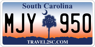 SC license plate MJY950