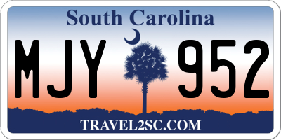 SC license plate MJY952