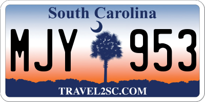 SC license plate MJY953