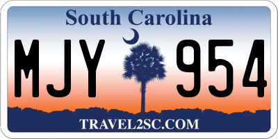 SC license plate MJY954