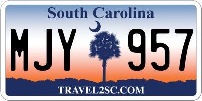 SC license plate MJY957