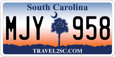 SC license plate MJY958