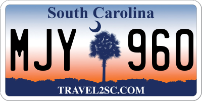 SC license plate MJY960