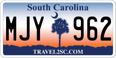 SC license plate MJY962