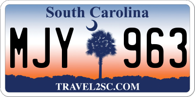 SC license plate MJY963
