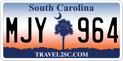 SC license plate MJY964