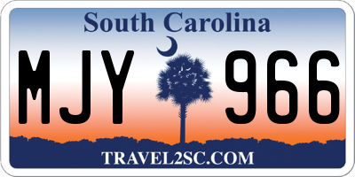 SC license plate MJY966