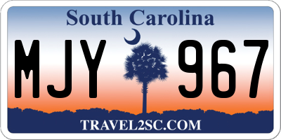 SC license plate MJY967