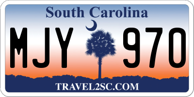 SC license plate MJY970