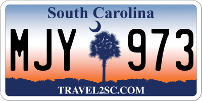 SC license plate MJY973
