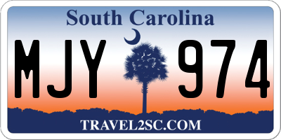 SC license plate MJY974
