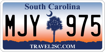 SC license plate MJY975