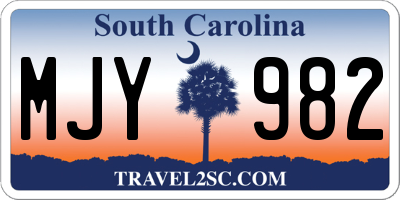 SC license plate MJY982