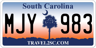 SC license plate MJY983