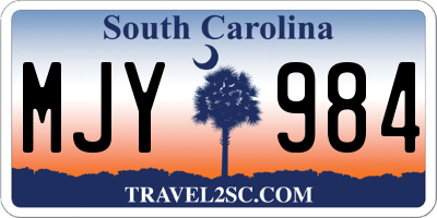 SC license plate MJY984