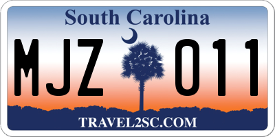 SC license plate MJZ011
